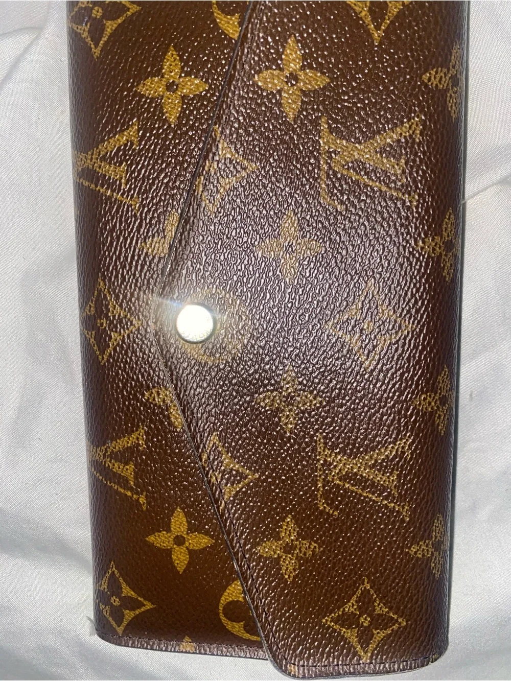 Louis Vuitton Monogram Fold-Over Continental Wallet in Brown and Gold